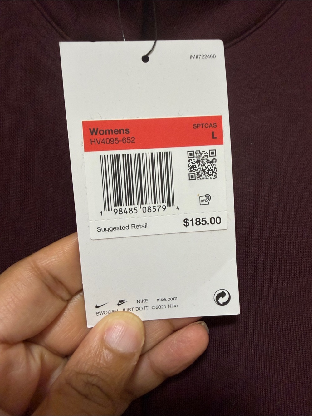 Nike Women's Burgundy Full-Zip Jumpsuit - Picture 5 of 8